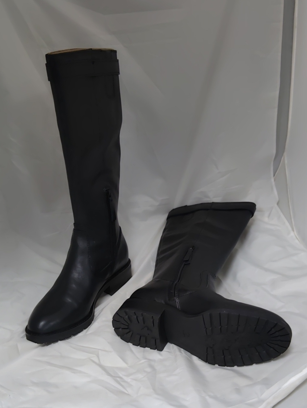27 Edit Naturalizer Cayce Black Leather Knee Boots - Lugged Soles - Size 11M